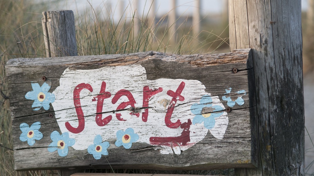 A signpost painted with the word "Start"