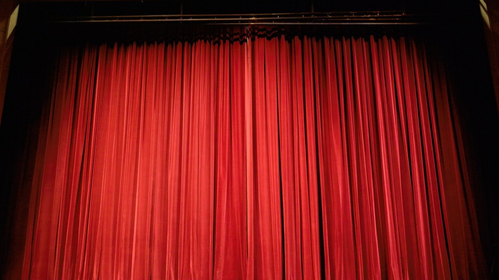 A picture of a closed, red theater curtain